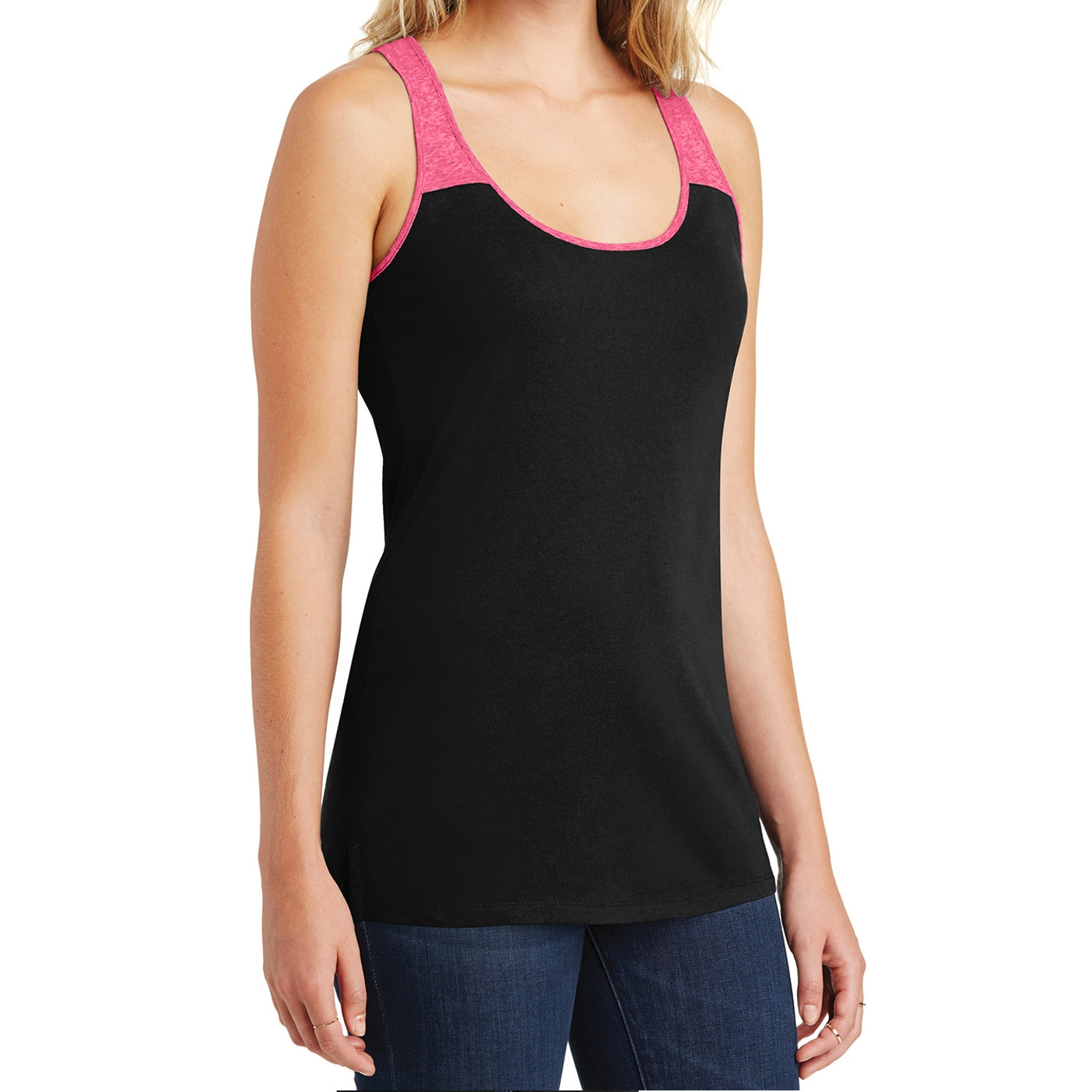 District Juniors Varsity Tank - Black/ Watermelon