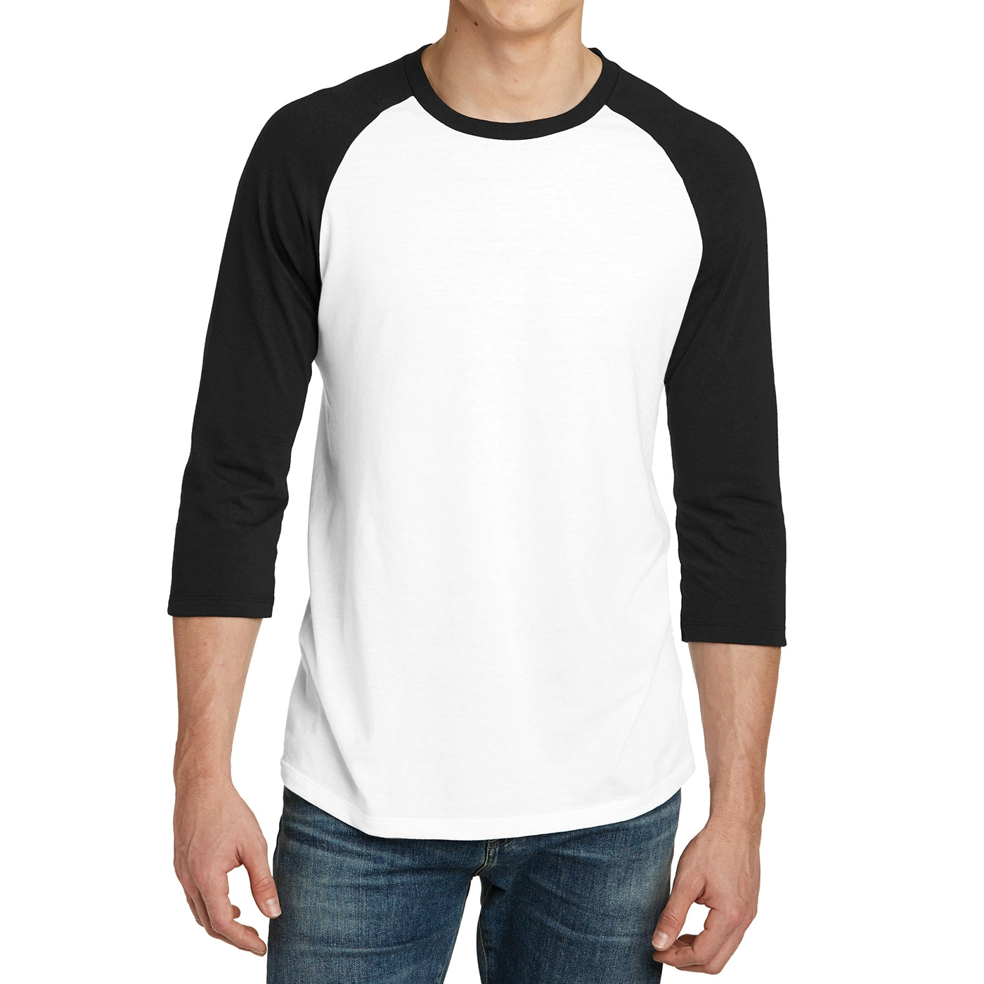 Men's Young Very Important Tee 3/4-Sleeve Raglan - Black/ White
