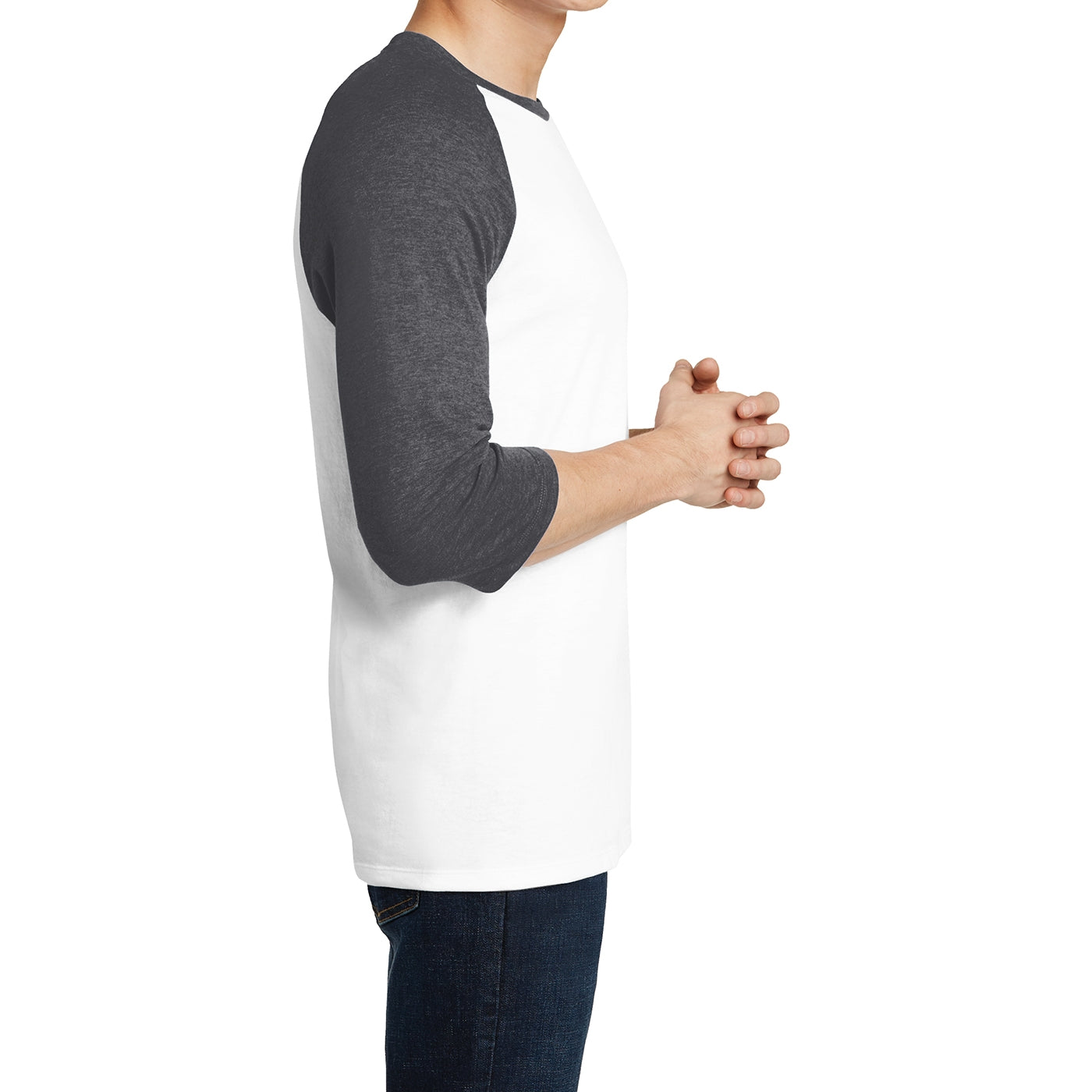 Men's Young Very Important Tee 3/4-Sleeve Raglan - Heathered Charcoal/ White
