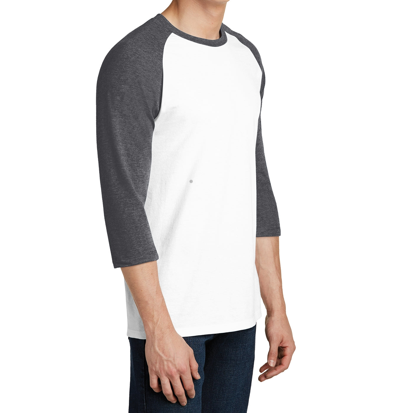 Men's Young Very Important Tee 3/4-Sleeve Raglan - Heathered Charcoal/ White