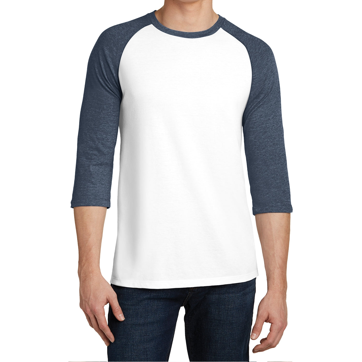 Men's Young Very Important Tee 3/4-Sleeve Raglan - Heathered Navy/ White