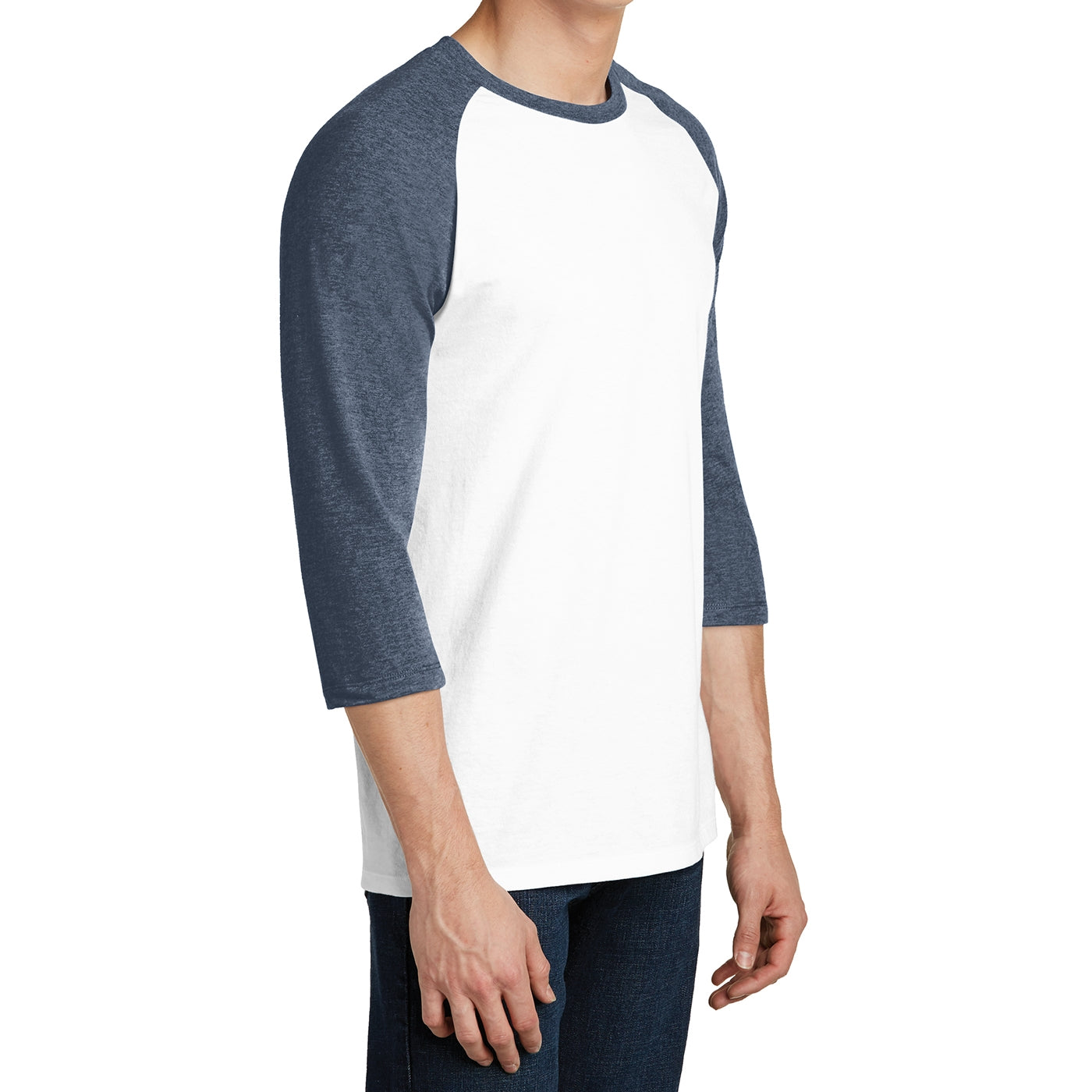 Men's Young Very Important Tee 3/4-Sleeve Raglan - Heathered Navy/ White