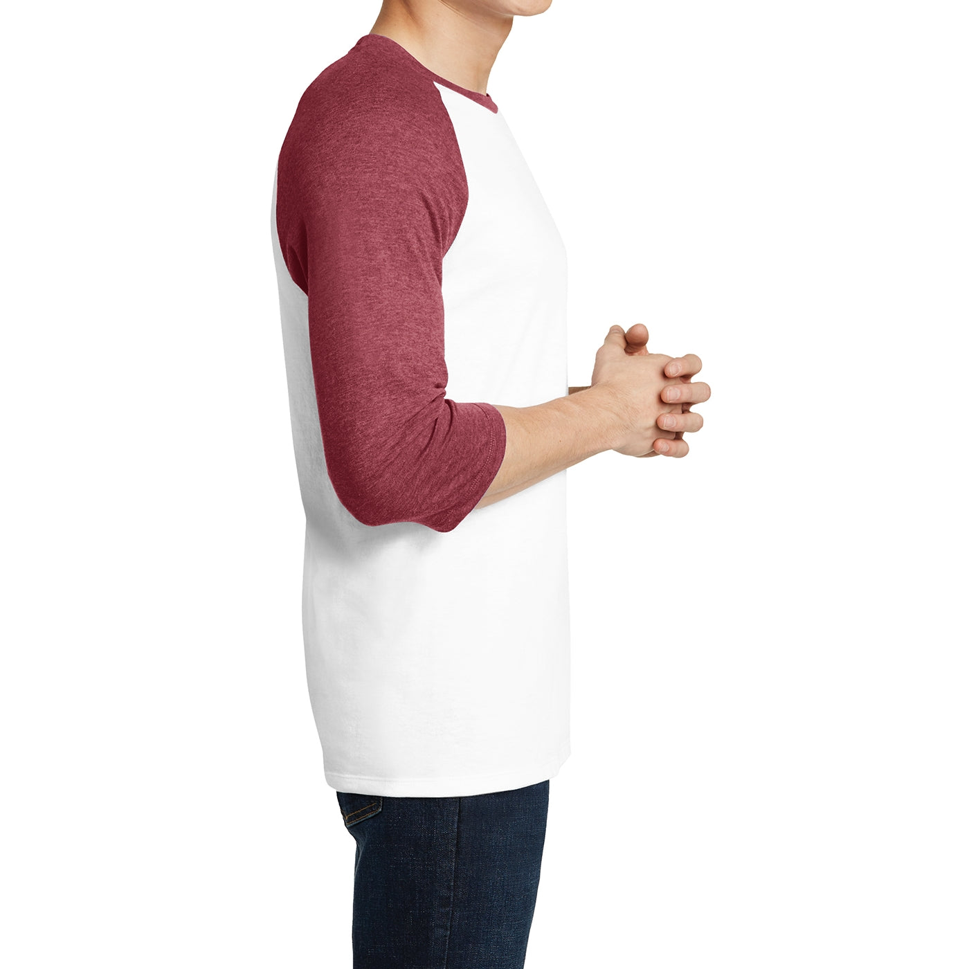 Men's Young Very Important Tee 3/4-Sleeve Raglan - Heathered Red/ White