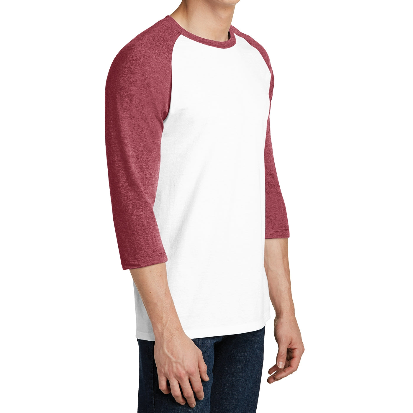 Men's Young Very Important Tee 3/4-Sleeve Raglan - Heathered Red/ White