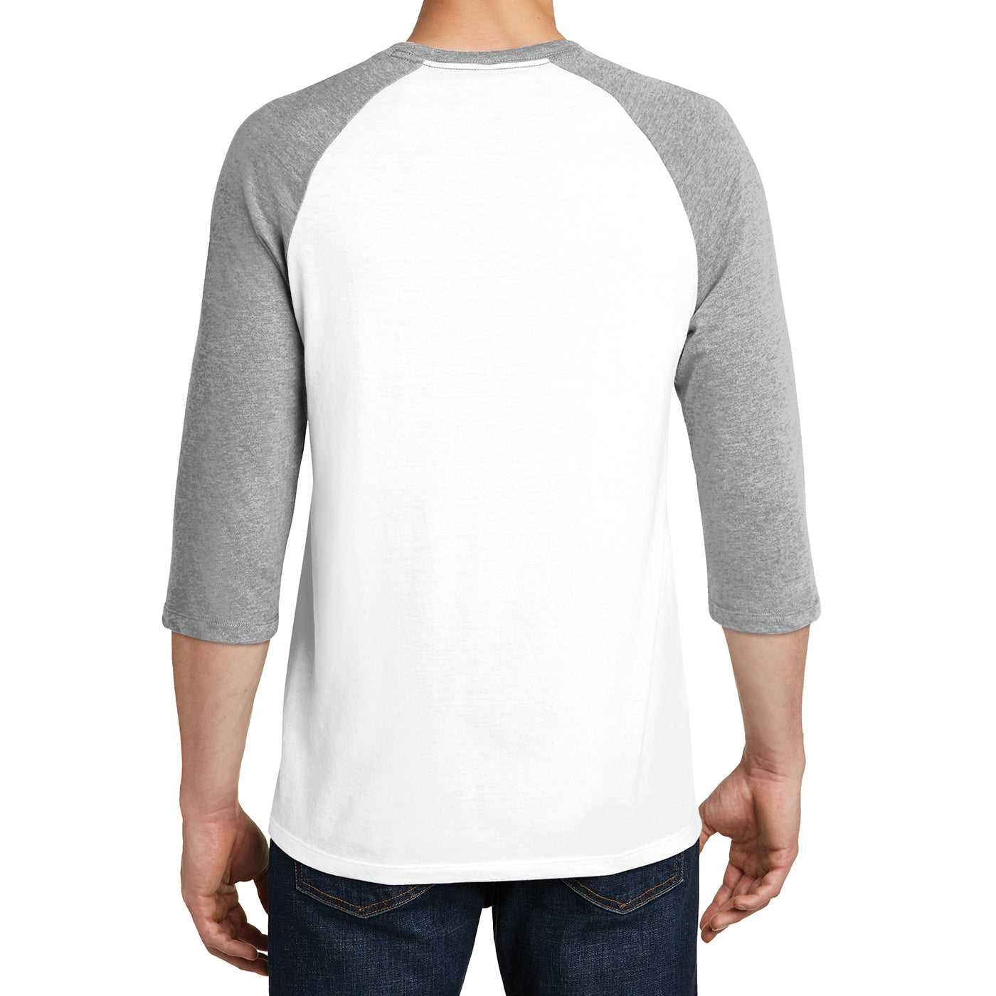 Men's Young Very Important Tee 3/4-Sleeve Raglan - Light Heather Grey/ White