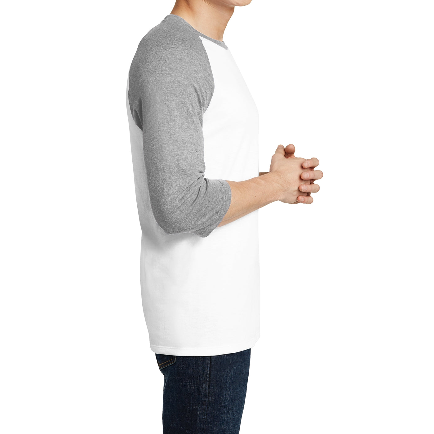Men's Young Very Important Tee 3/4-Sleeve Raglan - Light Heather Grey/ White