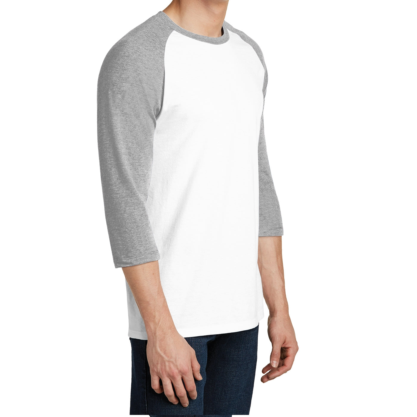 Men's Young Very Important Tee 3/4-Sleeve Raglan - Light Heather Grey/ White