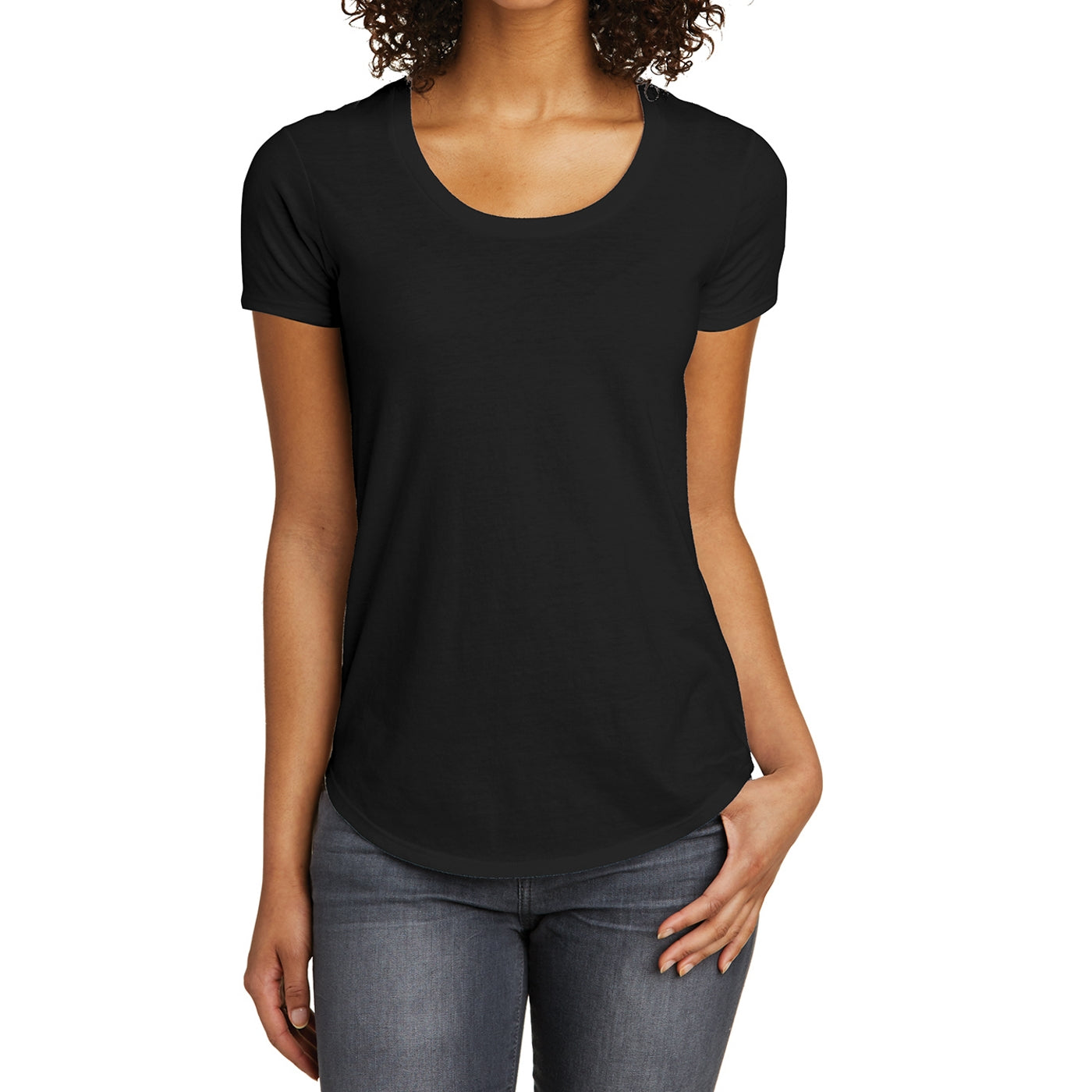 Women's Juniors Scoop Neck Very Important Tee - Black