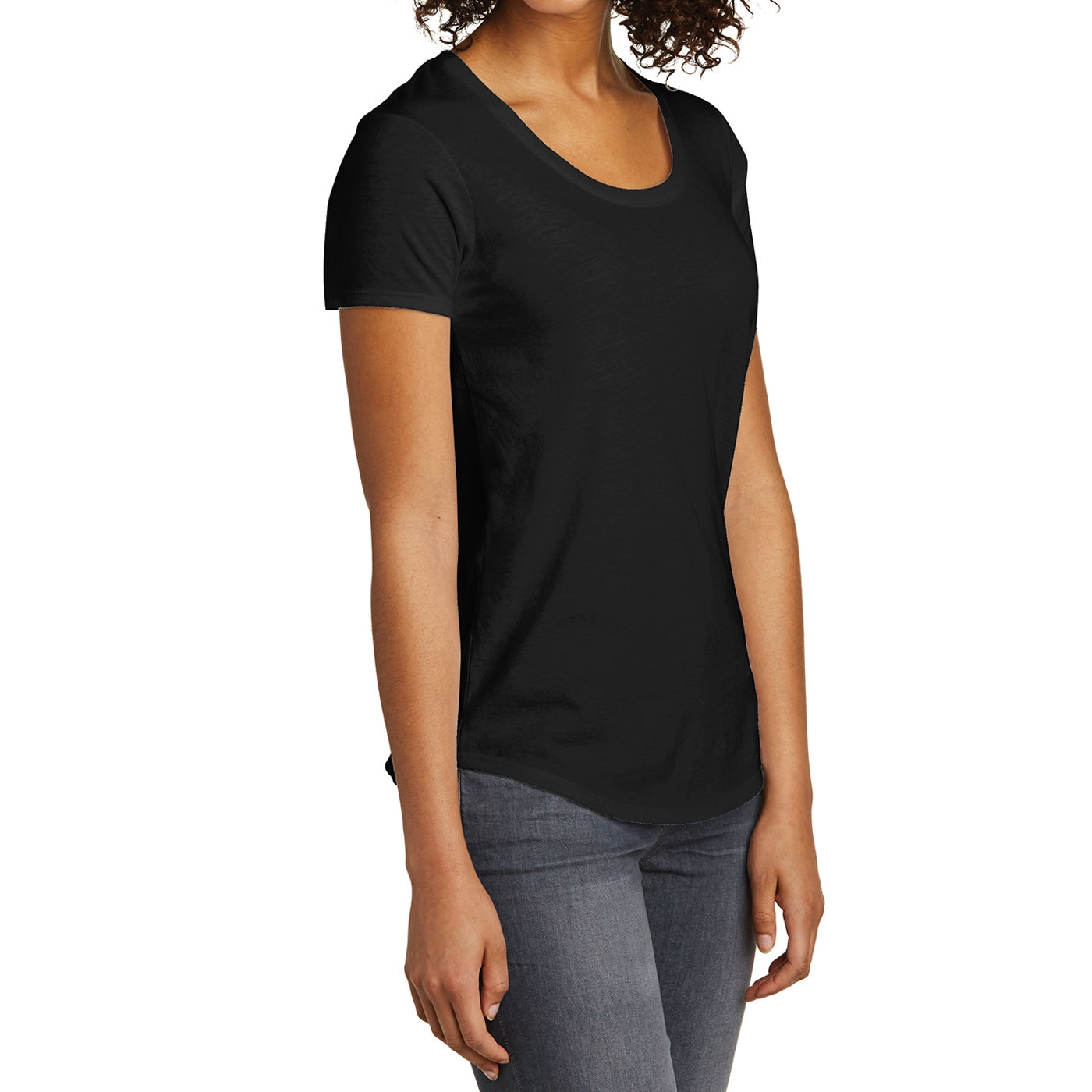 Women's Juniors Scoop Neck Very Important Tee - Black