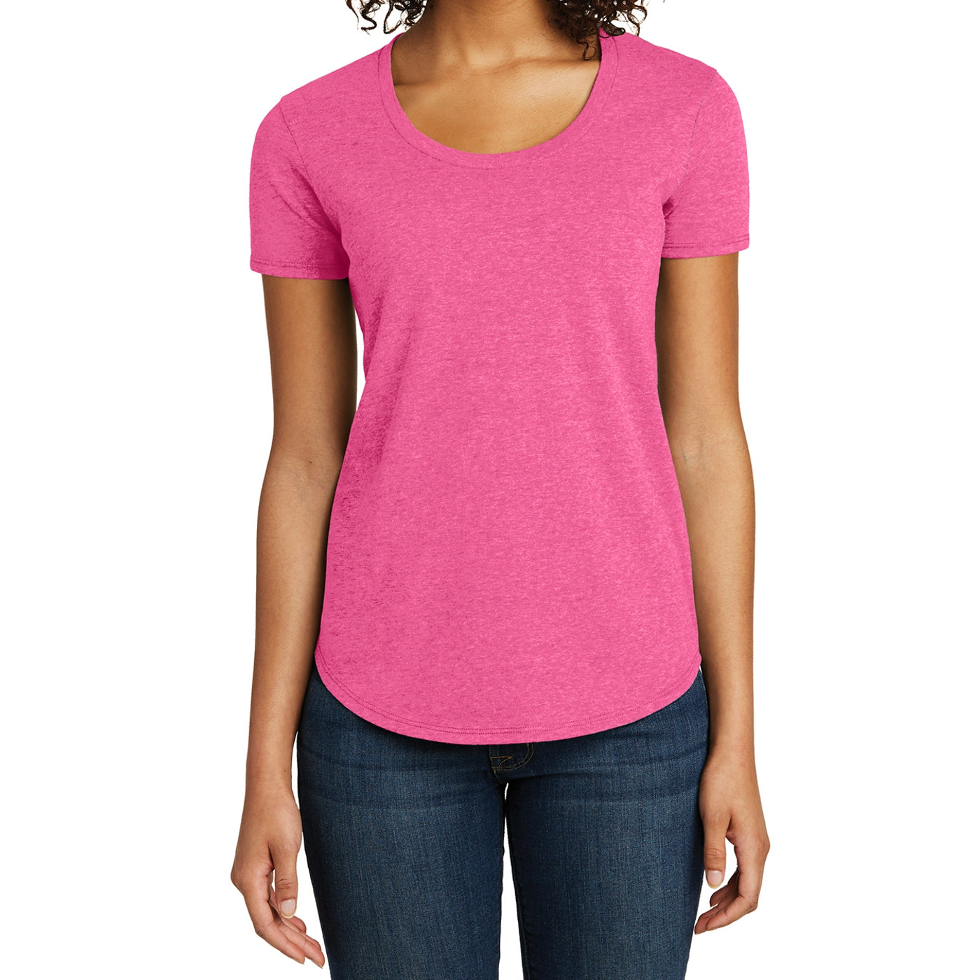 Women's Juniors Scoop Neck Very Important Tee - Fuchsia Frost
