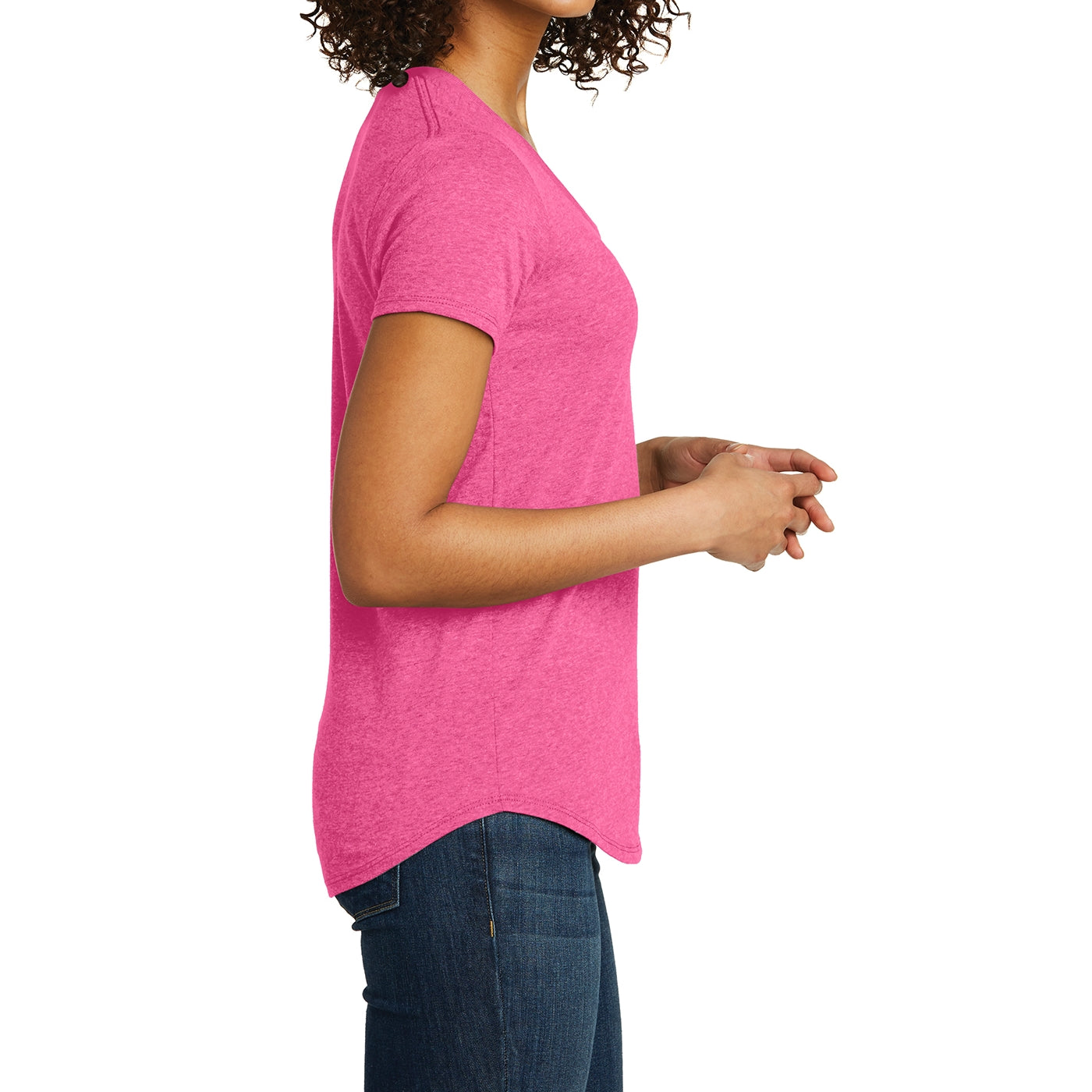 Women's Juniors Scoop Neck Very Important Tee - Fuchsia Frost