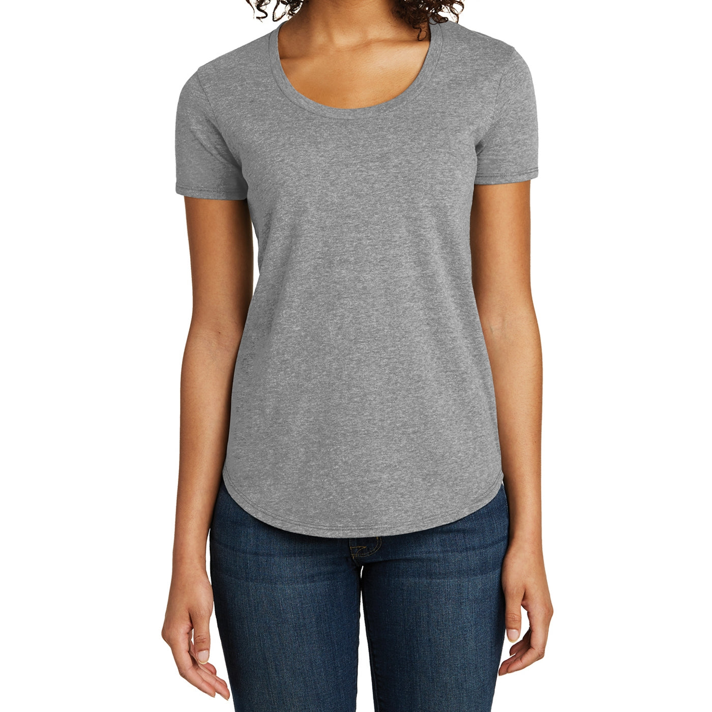 Women's Juniors Scoop Neck Very Important Tee - Grey Frost