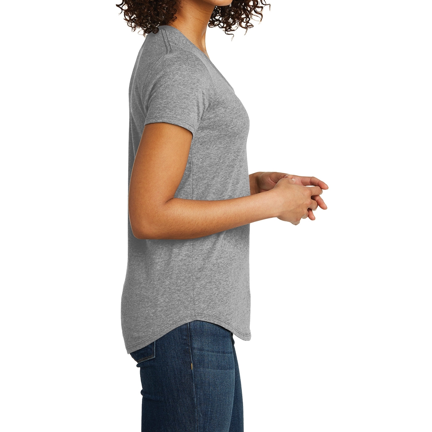 Women's Juniors Scoop Neck Very Important Tee - Grey Frost