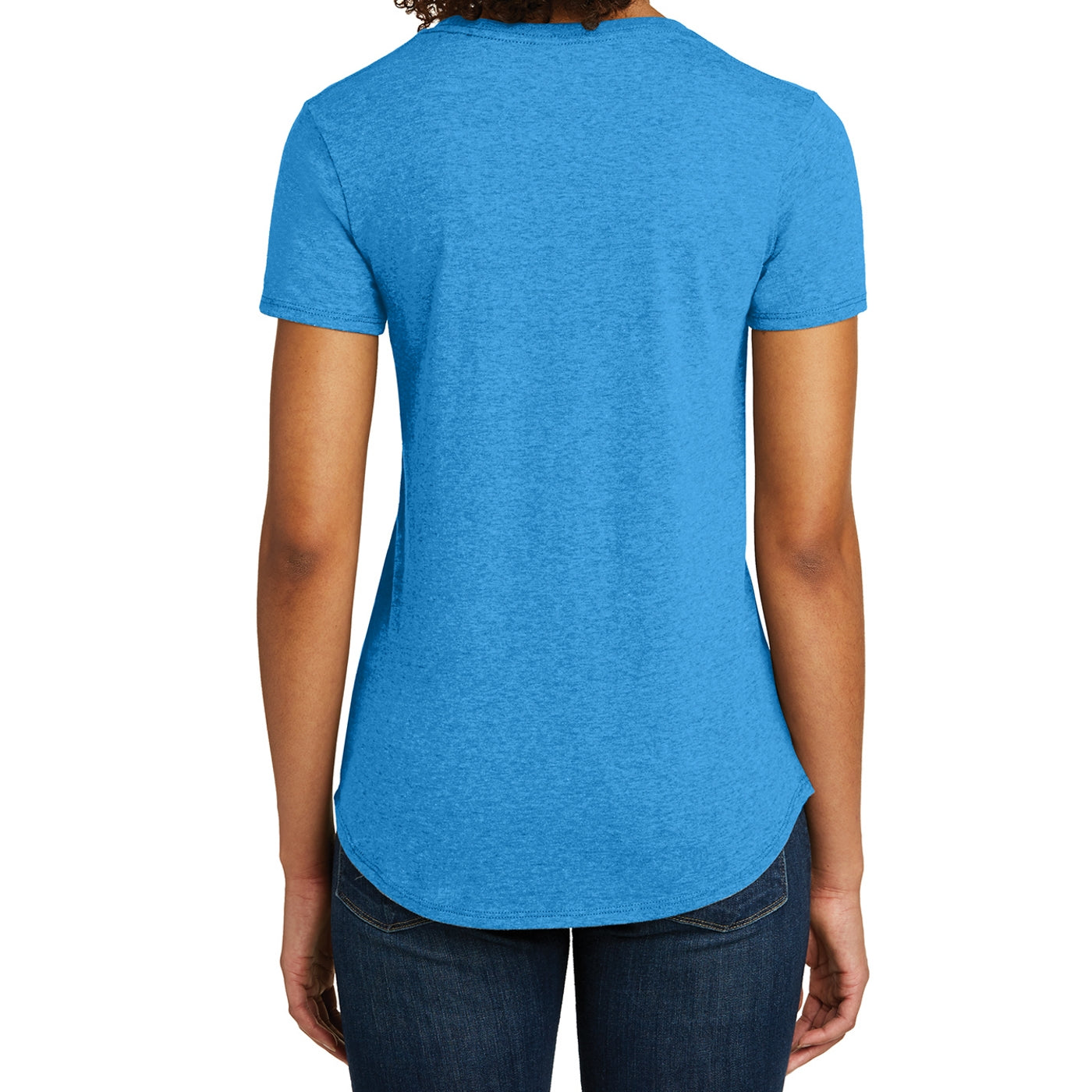 Women's Juniors Scoop Neck Very Important Tee - Heather Bright Turquoise