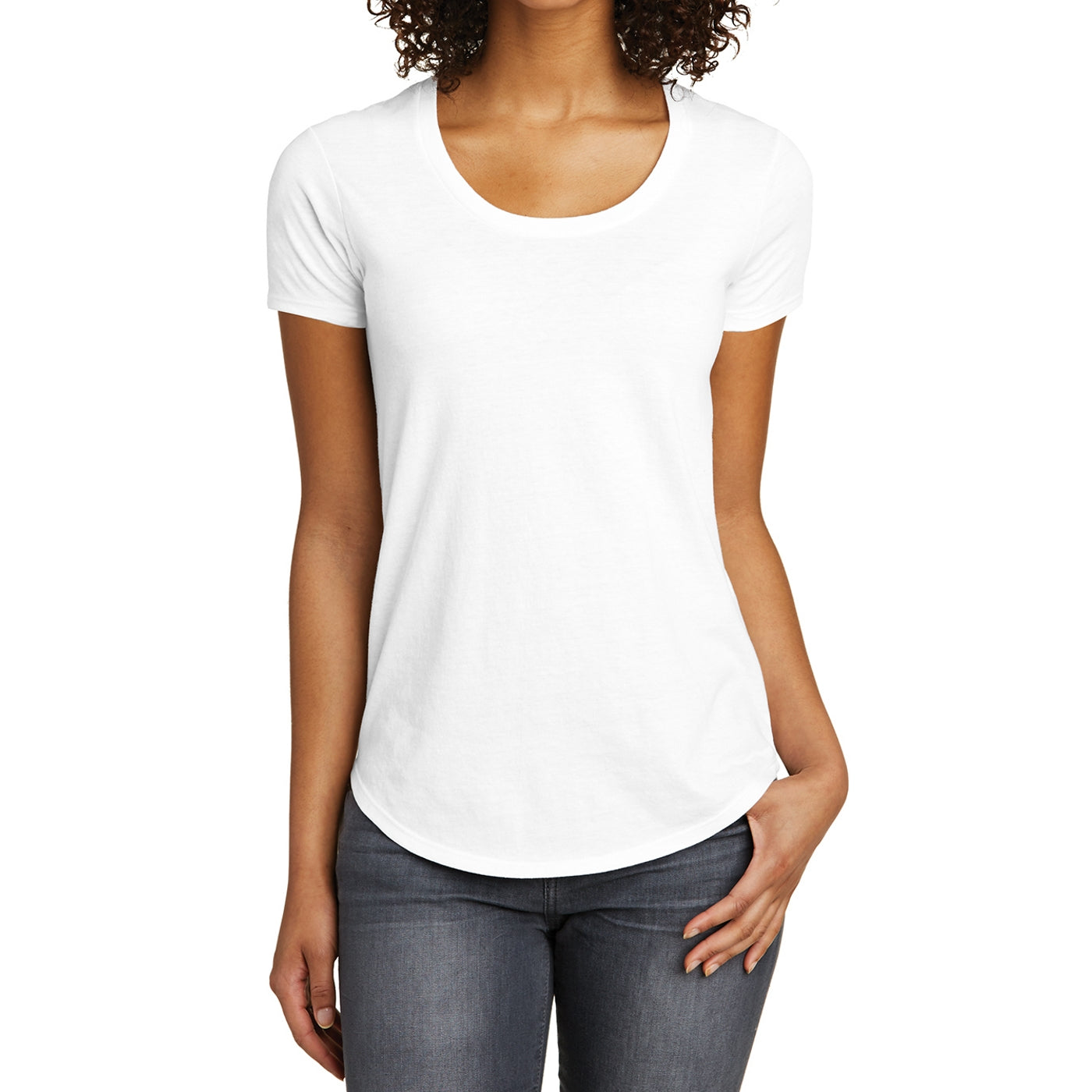 Women's Juniors Scoop Neck Very Important Tee - White