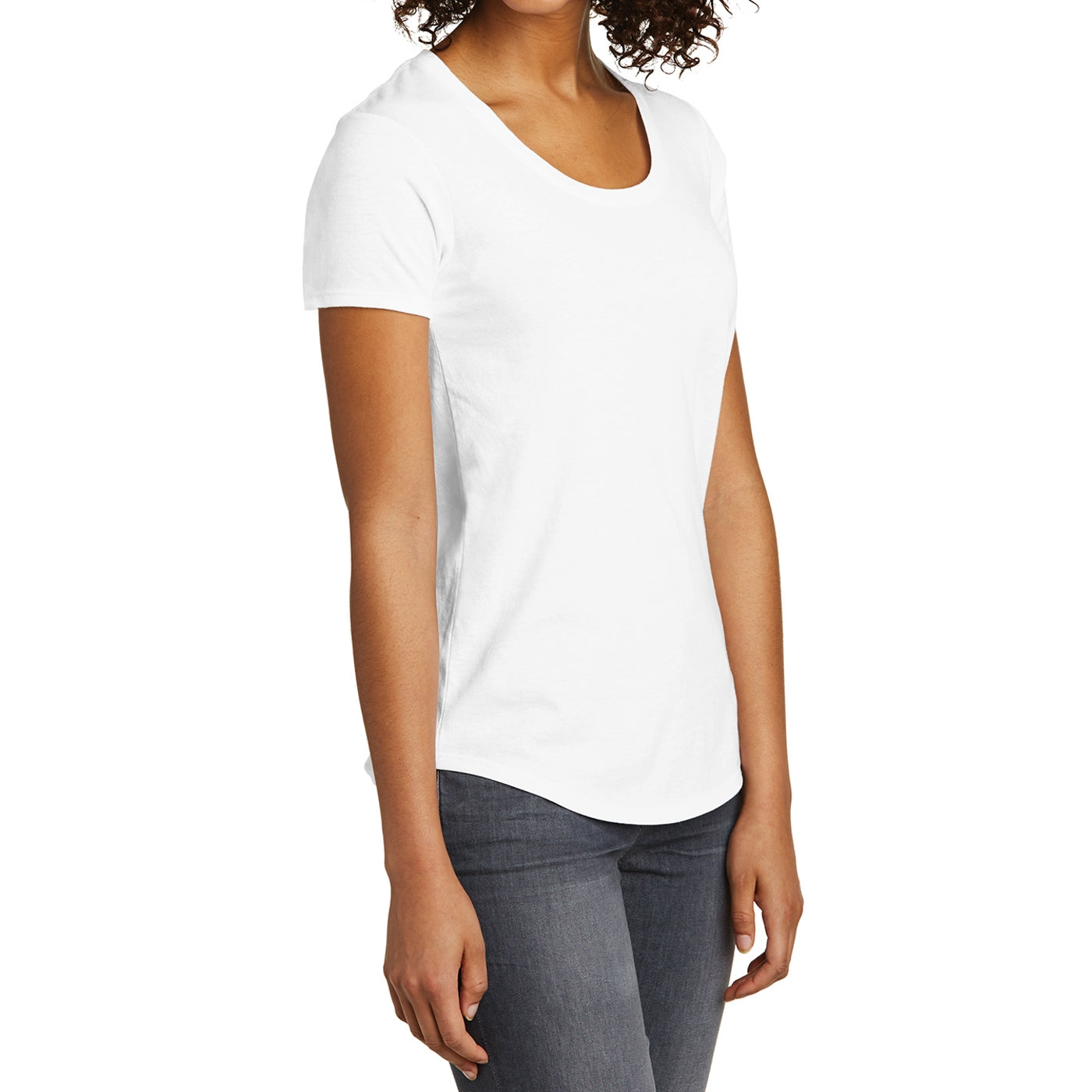 Women's Juniors Scoop Neck Very Important Tee - White