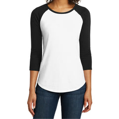 Women's Juniors Very Important Tee 3/4-Sleeve Raglan - Black/ White