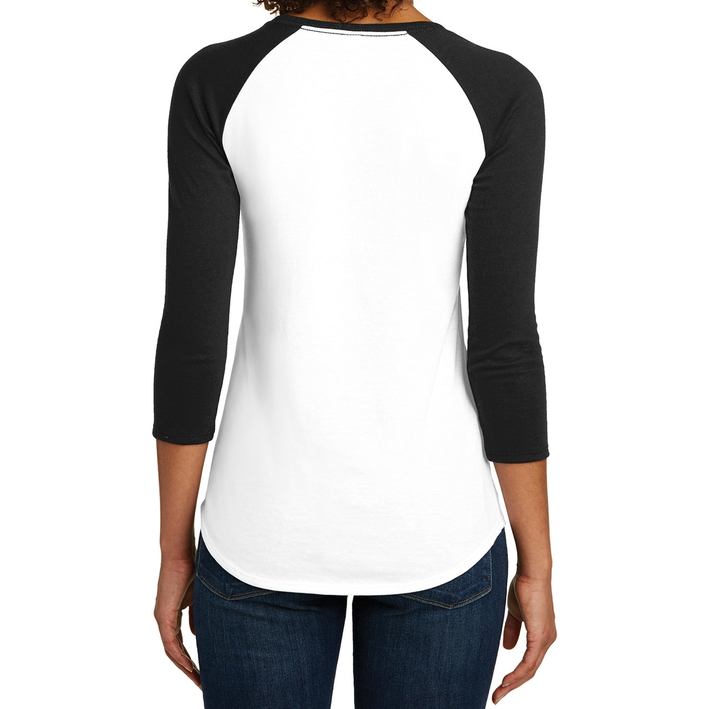 Women's Juniors Very Important Tee 3/4-Sleeve Raglan - Black/ White
