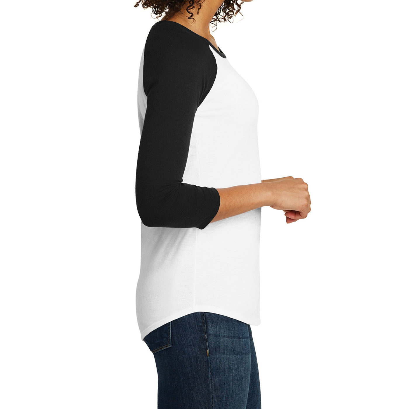 Women's Juniors Very Important Tee 3/4-Sleeve Raglan - Black/ White