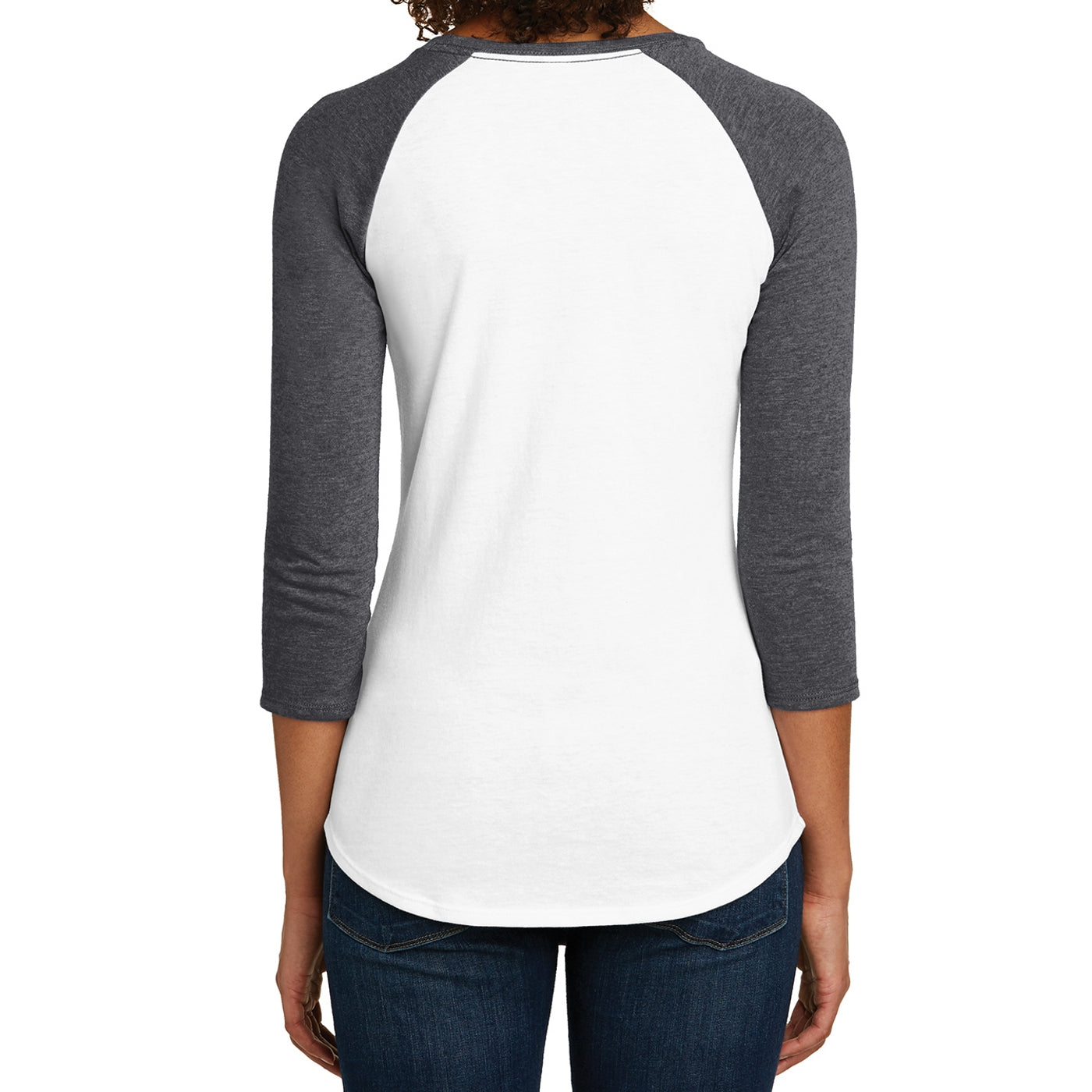 Women's Juniors Very Important Tee 3/4-Sleeve Raglan - Heathered Charcoal/ White