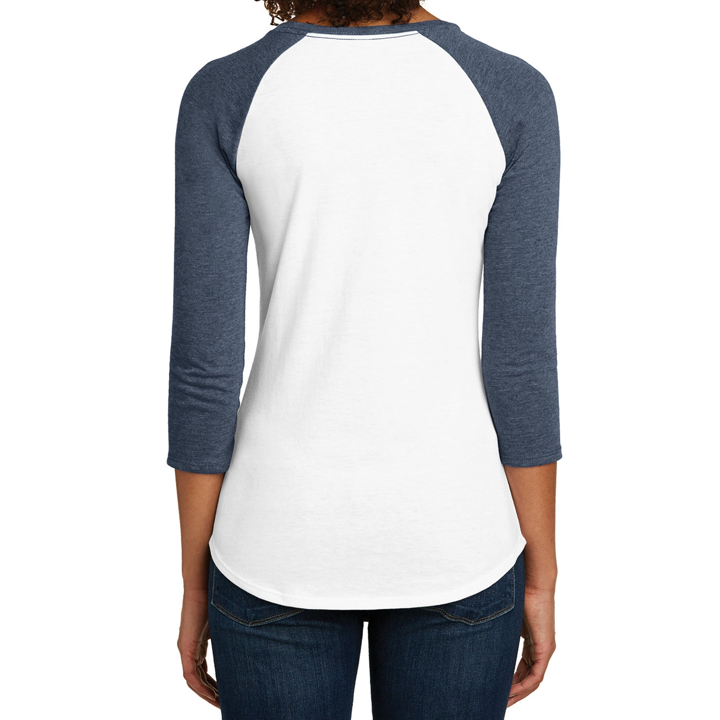 Women's Juniors Very Important Tee 3/4-Sleeve Raglan - Heathered Navy/ White