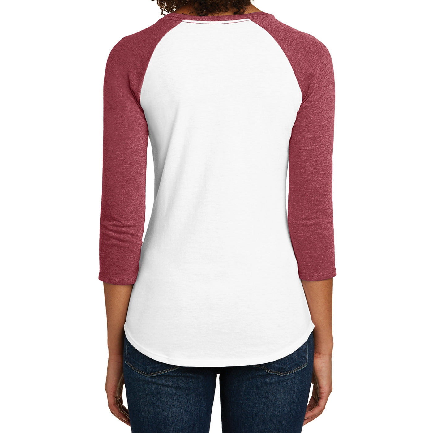Women's Juniors Very Important Tee 3/4-Sleeve Raglan - Heathered Red/ White