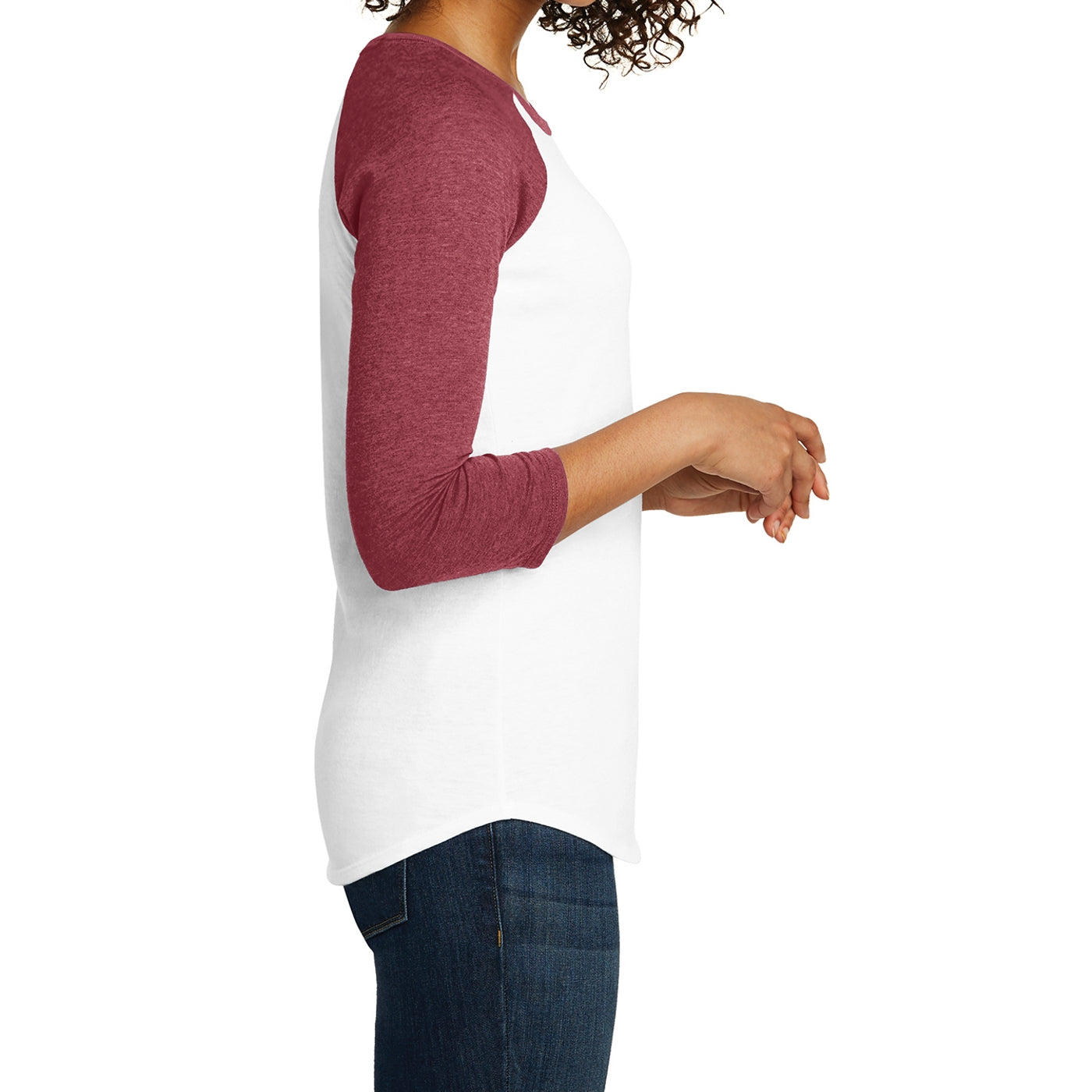 Women's Juniors Very Important Tee 3/4-Sleeve Raglan - Heathered Red/ White