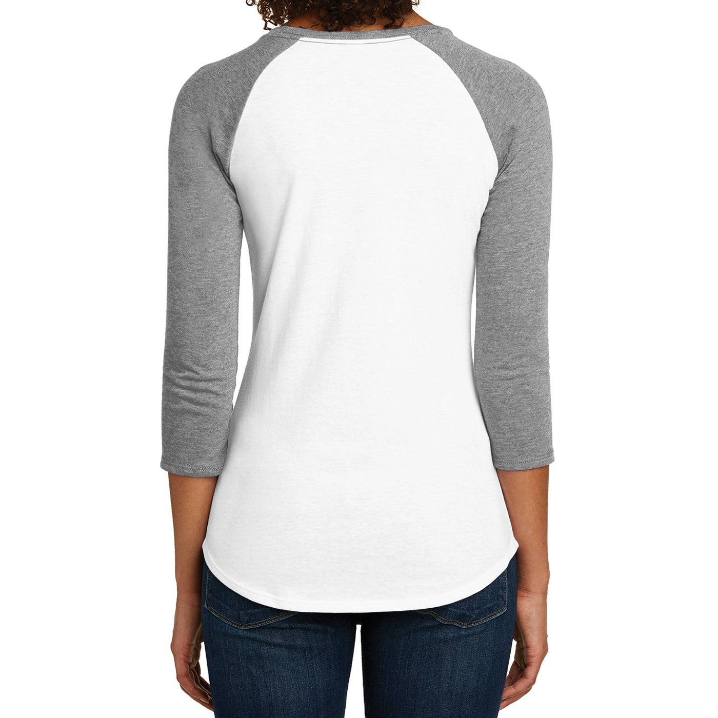 Women's Juniors Very Important Tee 3/4-Sleeve Raglan - Light Heather Grey/ White