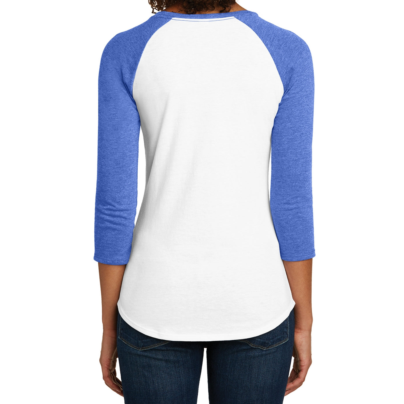 Women's Juniors Very Important Tee 3/4-Sleeve Raglan - Royal Frost/ White