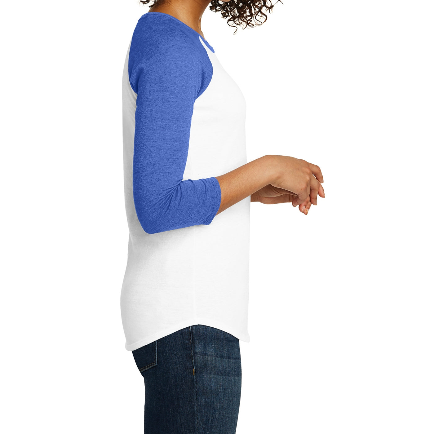 Women's Juniors Very Important Tee 3/4-Sleeve Raglan - Royal Frost/ White