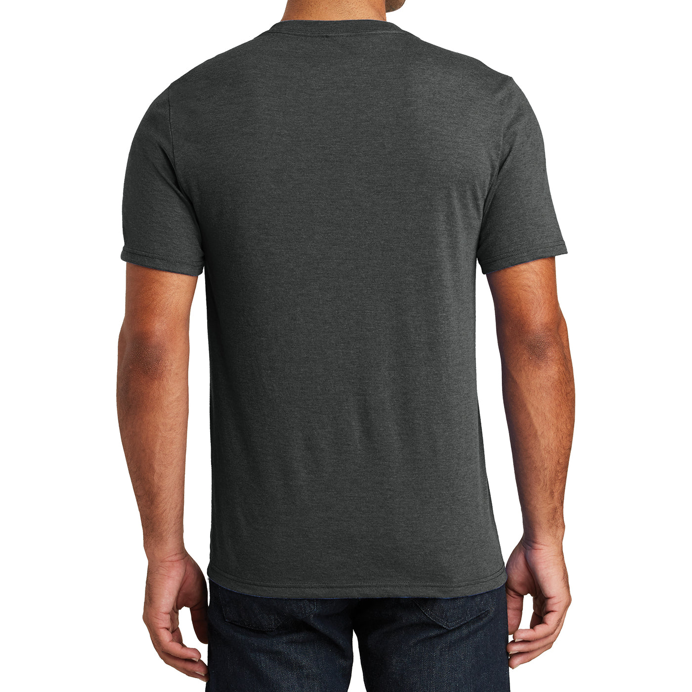 Mens Perfect Tri V-Neck Tee - Black Frost - Back