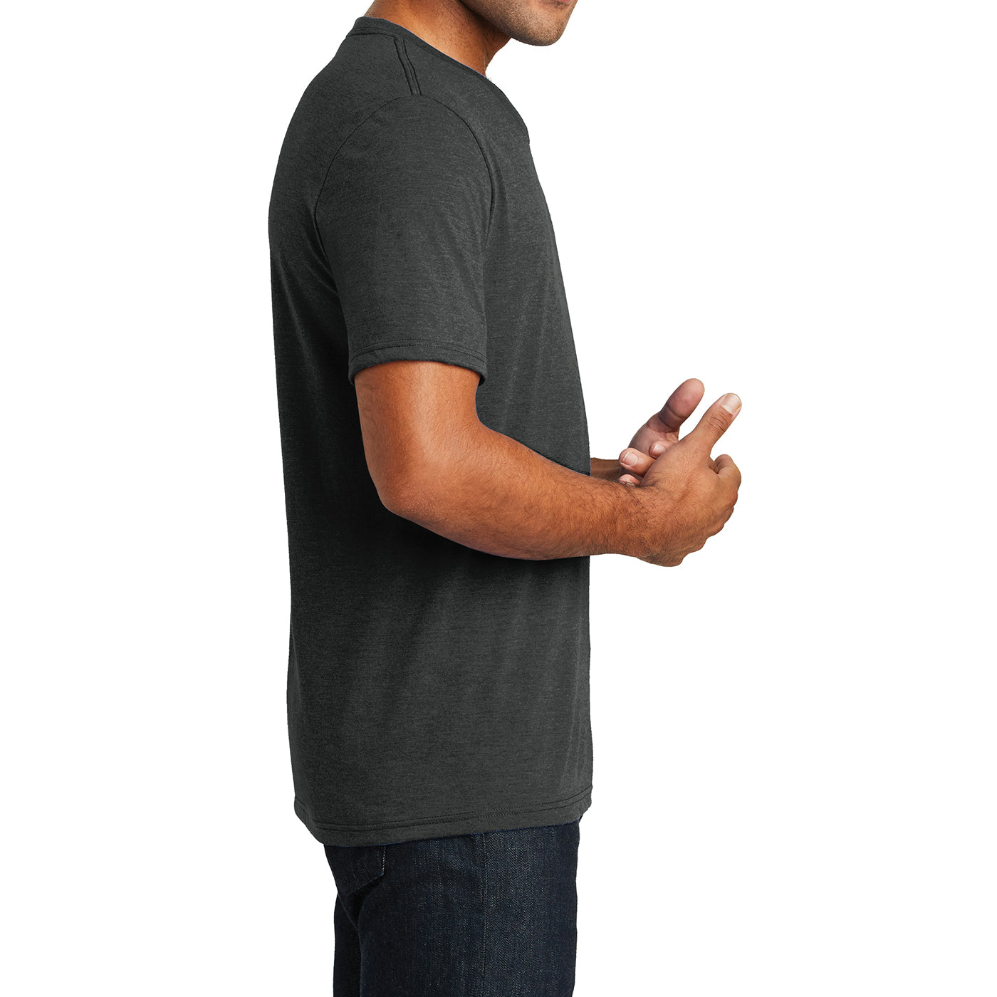 Mens Perfect Tri V-Neck Tee - Black Frost - Side