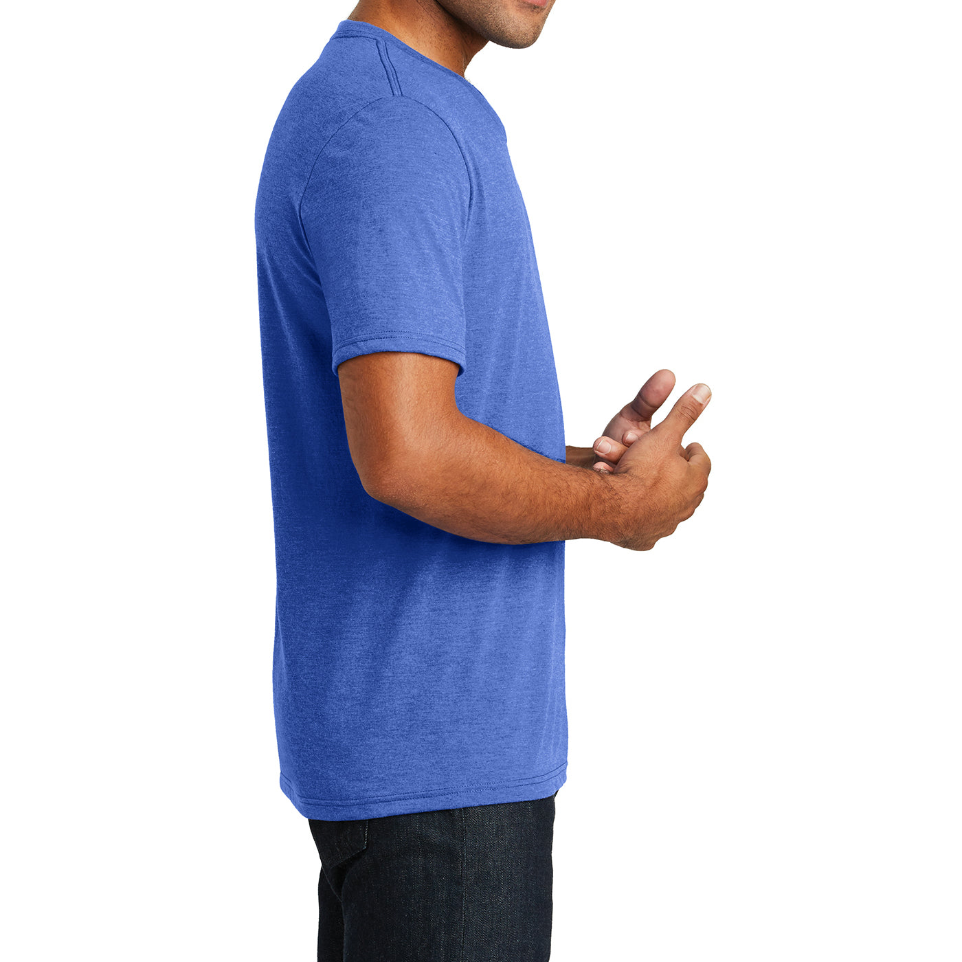 Mens Perfect Tri V-Neck Tee - Royal Frost - Side