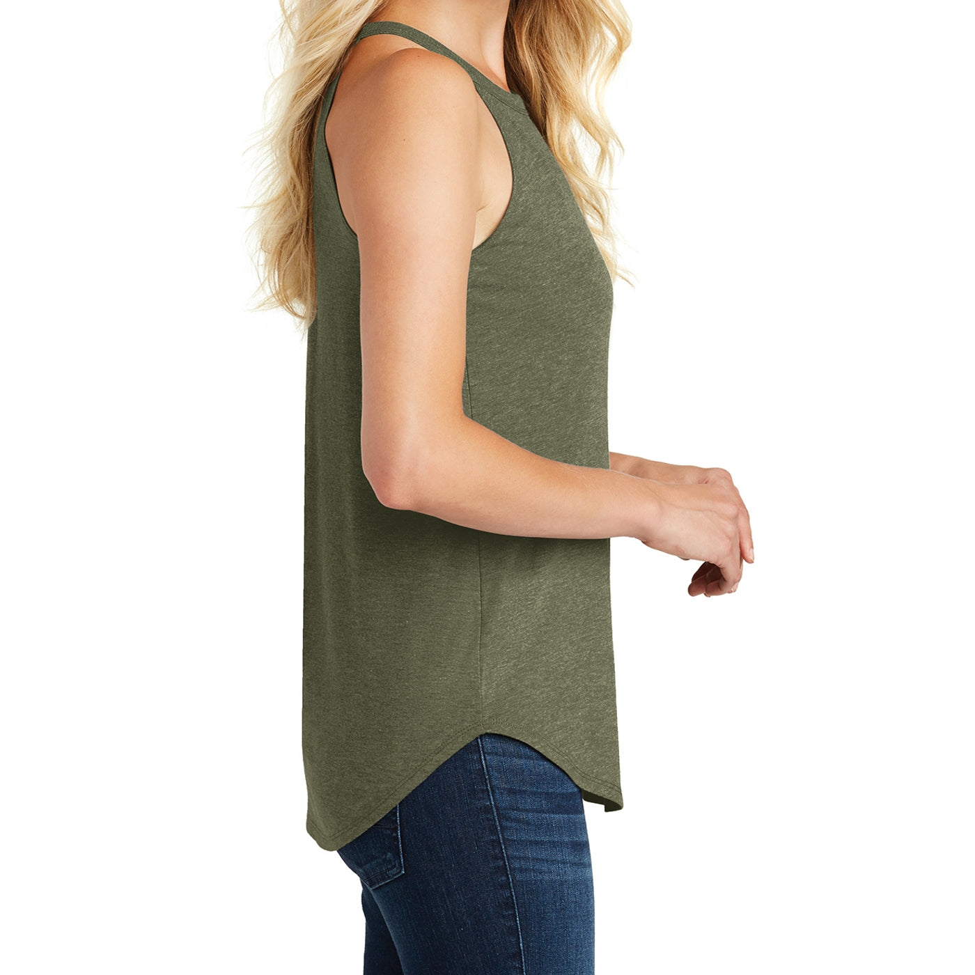 Women's Perfect Tri Rocker Tank - Military Green Frost
