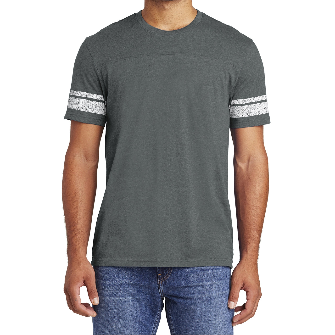 Men's Game Tee - Heathered Charcoal/ White