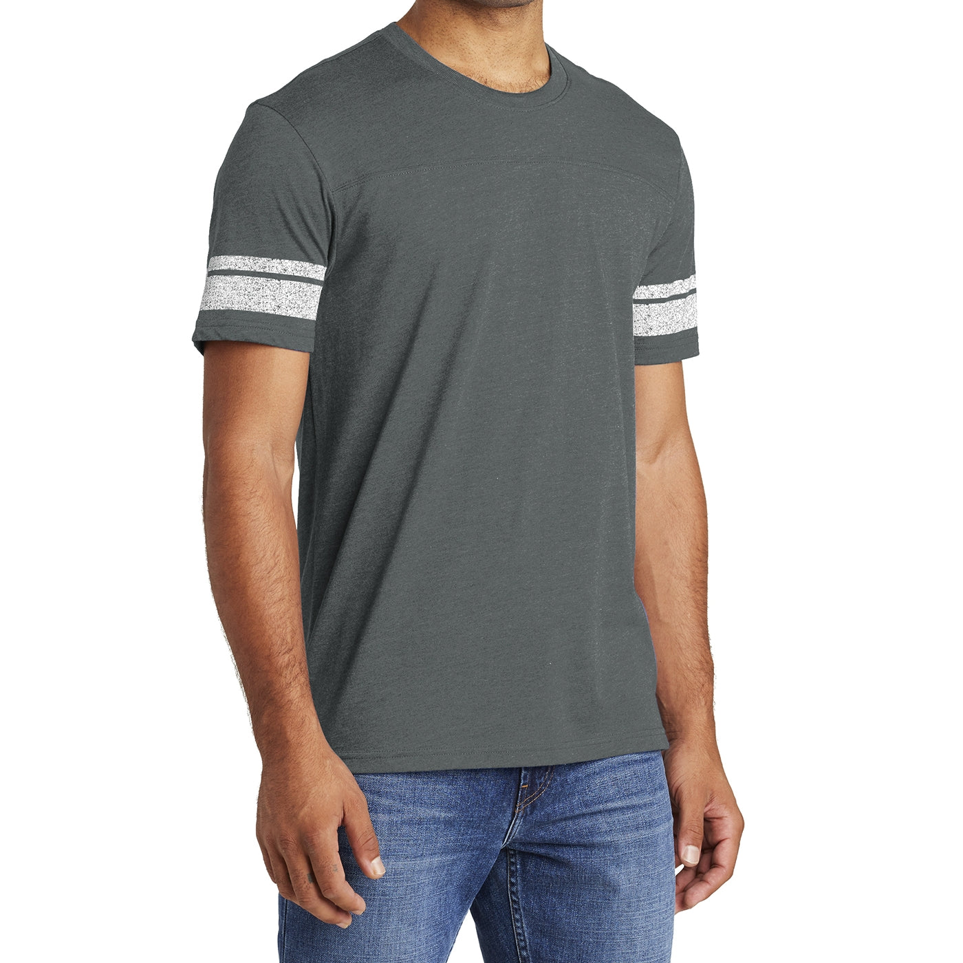 Men's Game Tee - Heathered Charcoal/ White