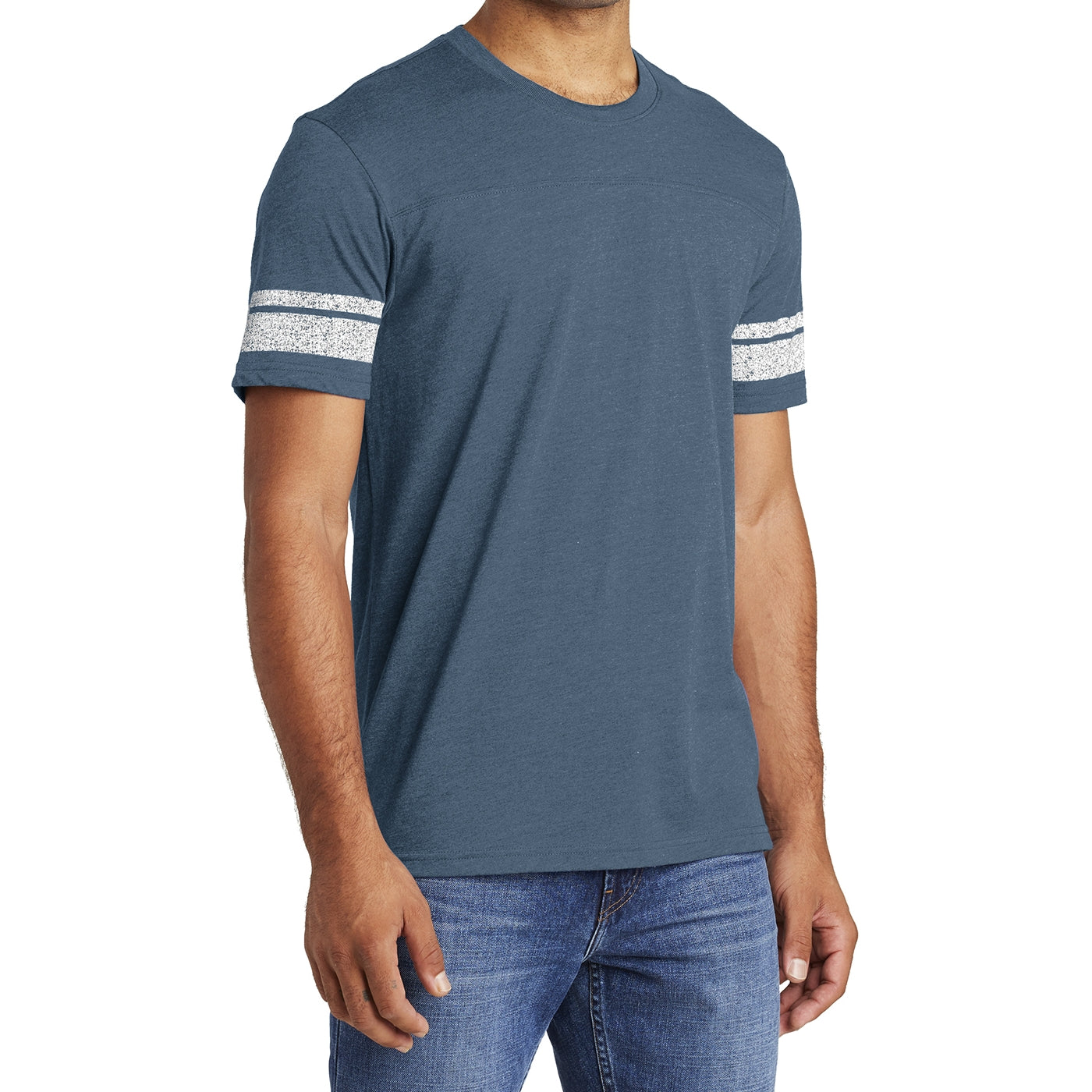 Men's Game Tee - Heathered True Navy/White