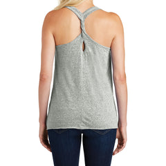 Ladies Cosmic Twist Back Tank Grey Astro - Back