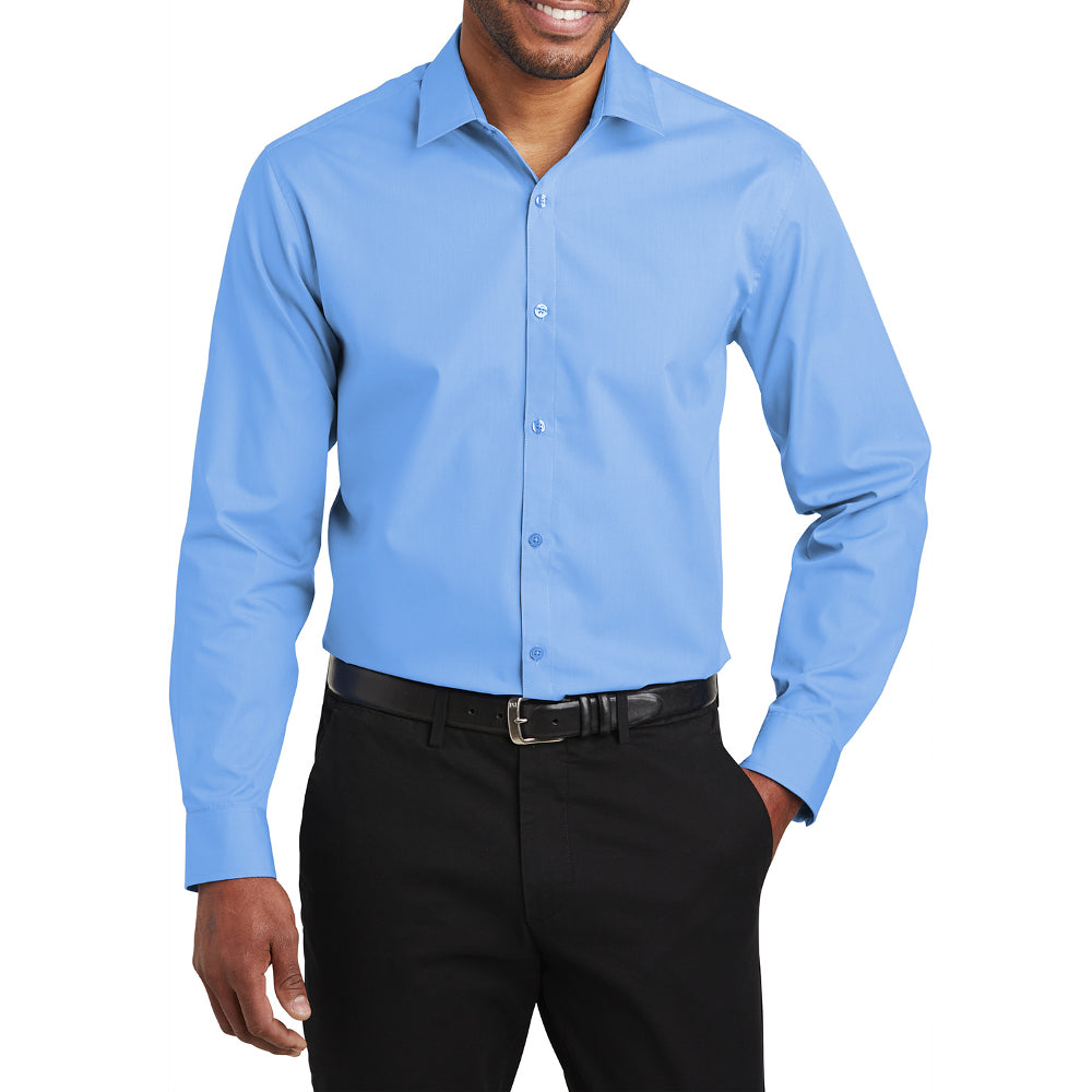 Men's Slim Fit Long Sleeve Carefree Poplin Shirt