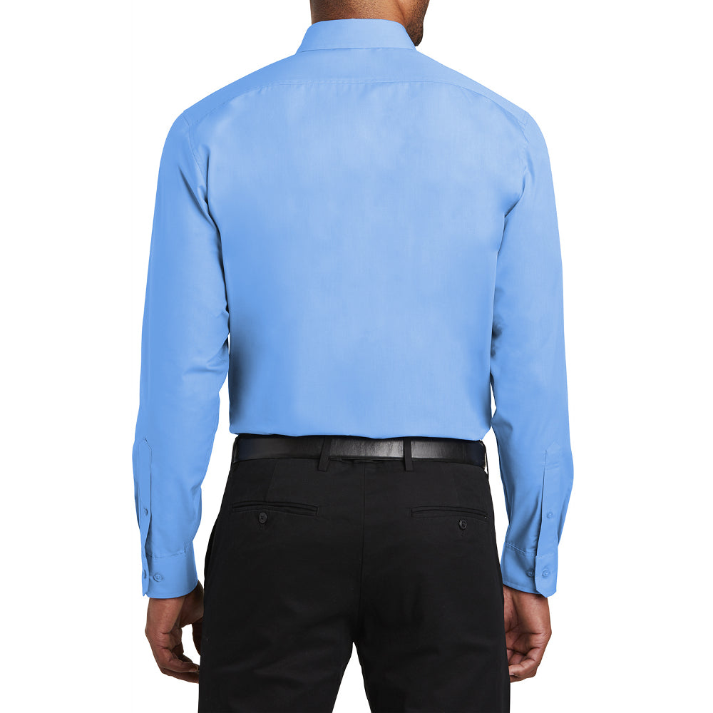 Men's Slim Fit Long Sleeve Carefree Poplin Shirt