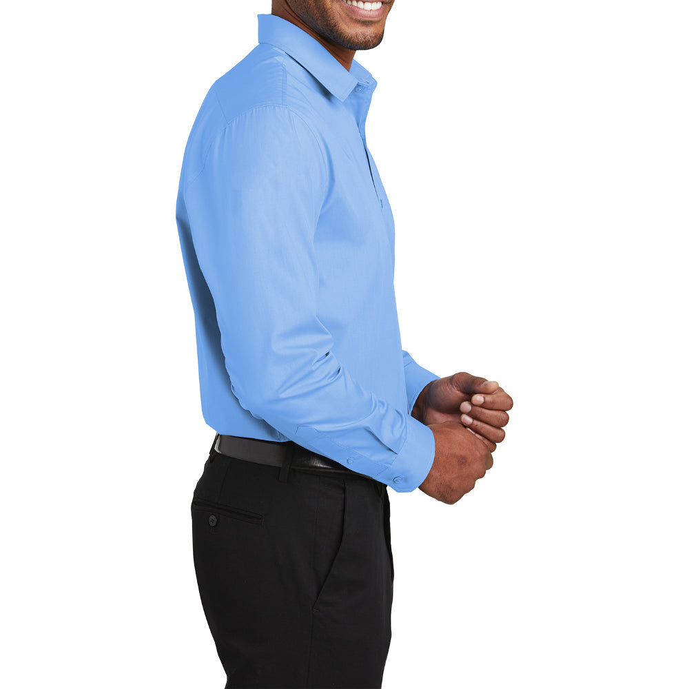 Men's Slim Fit Long Sleeve Carefree Poplin Shirt