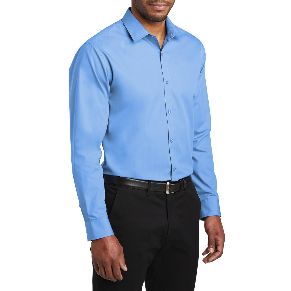 Men's Slim Fit Long Sleeve Carefree Poplin Shirt