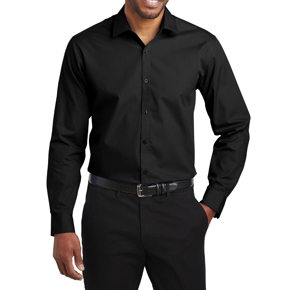 Men's Slim Fit Long Sleeve Carefree Poplin Shirt
