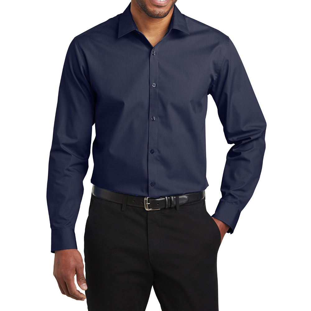 Men's Slim Fit Long Sleeve Carefree Poplin Shirt