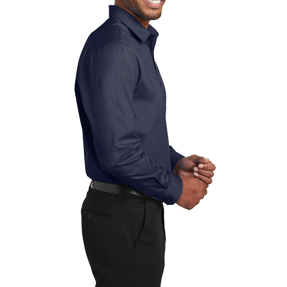 Men's Slim Fit Long Sleeve Carefree Poplin Shirt