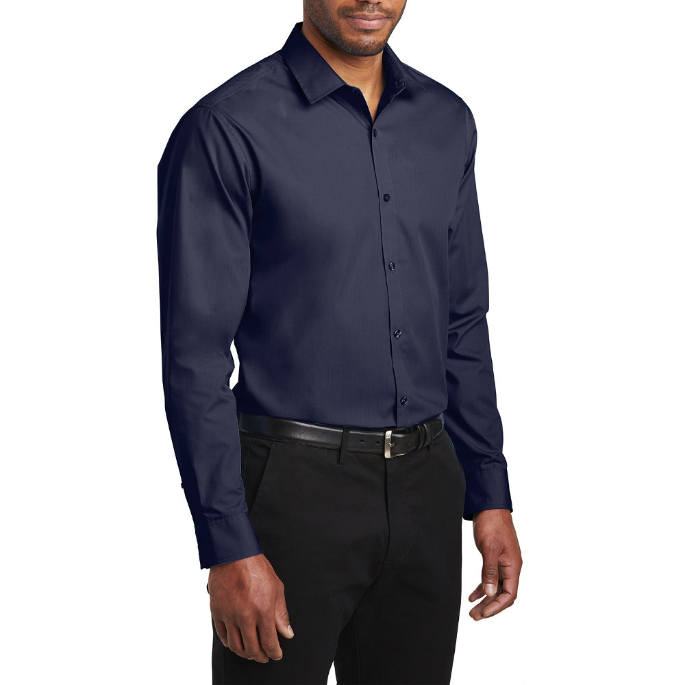 Men's Slim Fit Long Sleeve Carefree Poplin Shirt