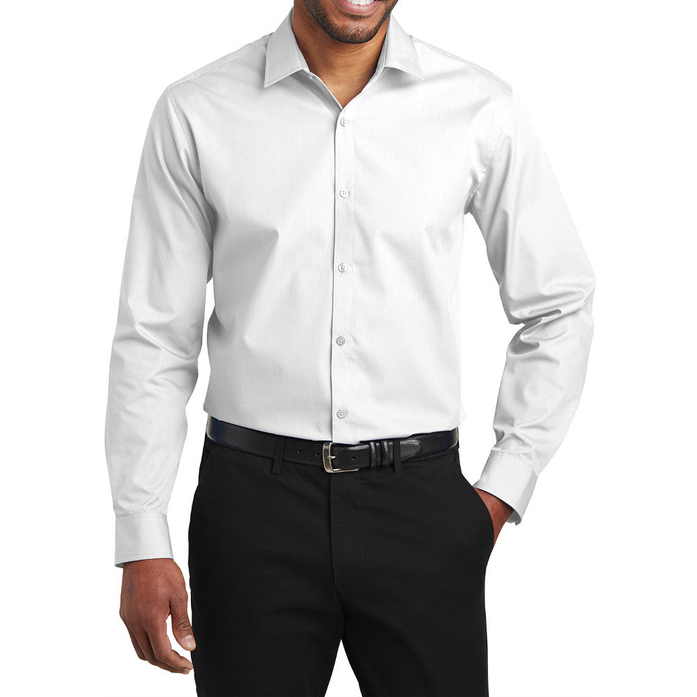Men's Slim Fit Long Sleeve Carefree Poplin Shirt