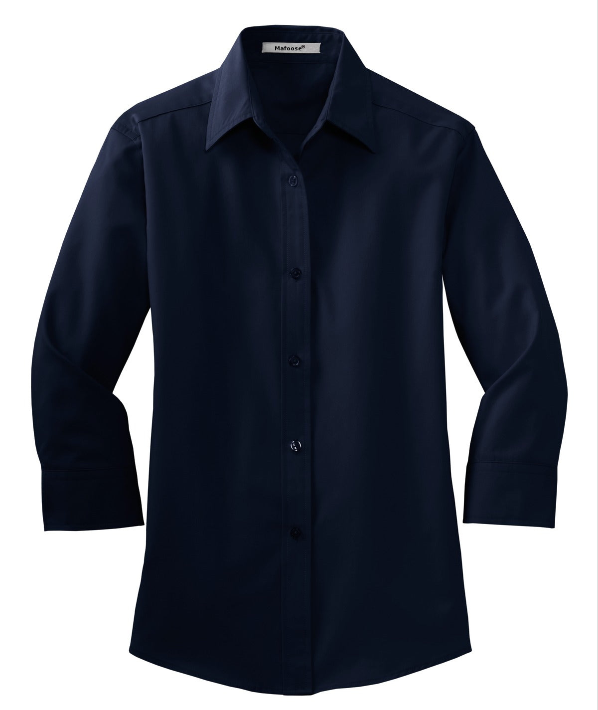 Mafoose Women's 3/4-Sleeve Traditional Easy Care Shirt Navy-Front