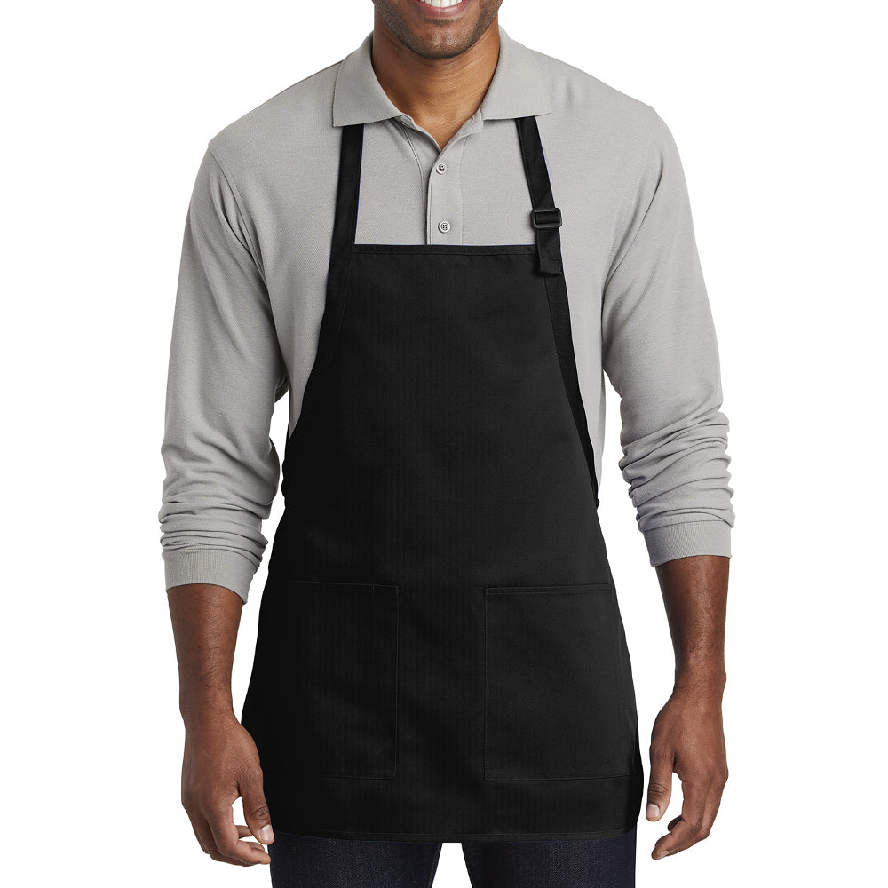 Men's Medium-Length Two-Pocket Bib Apron