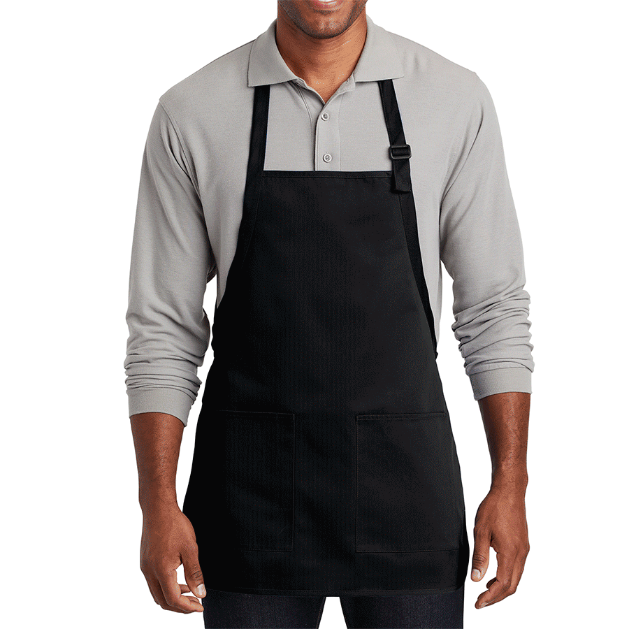Men's Medium-Length Two-Pocket Bib Apron